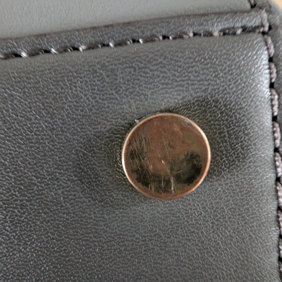 Antonio Melani Two Tone Grey Leather/Faux Leather Tablet (or Small Laptop) Bag - Picture 16 of 16